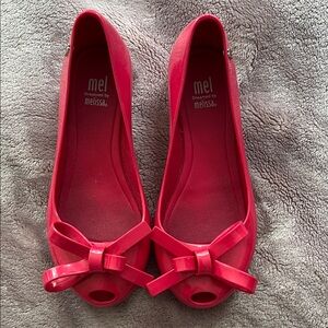 Melissa Kids Hot Pink Peep-Toe Sandals